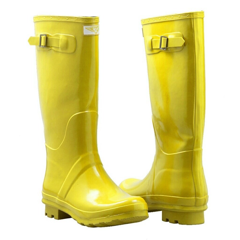 Women Tall Rain Boots, RB-3106, Yellow, Size 11